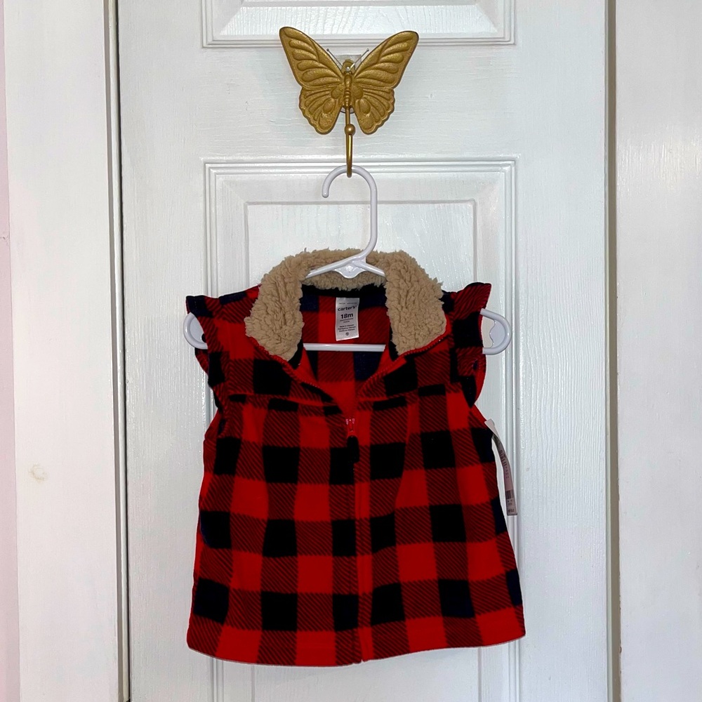 Carters 18 month Buffalo Plaid vest new